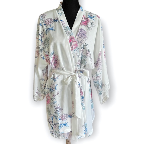 In Bloom by Jonquil Mia women’s floral wrap robe sleep loungewear chiffon L - Picture 2 of 13